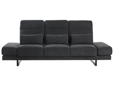 Sofa 3-Sitzer IKAST Stoff Schwarz