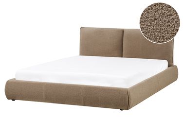 Waterbed Boucle VINAY 160 x 200 cm (EU King Size) Brown