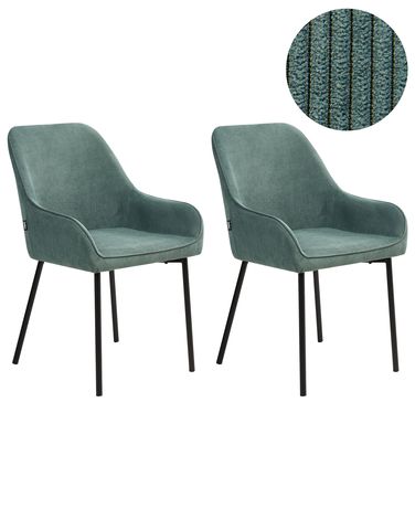 Esszimmerstuhl 2er Set LOVERNA Cord Grün