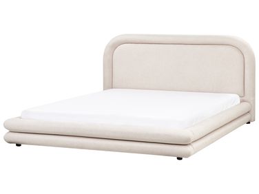 Bed Faux Linen LAVARDENS 180 x 200 cm (EU Super King) Light Beige