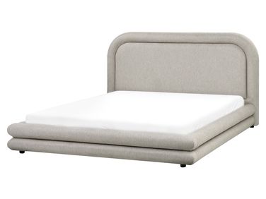 Bed Faux Linen LAVARDENS 160 x 200 cm (EU King Size) Taupe