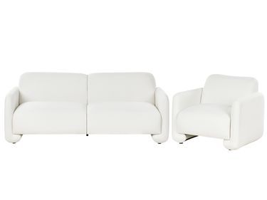 Sofa Set 4-Sitzer SALAND Stoff Weiß