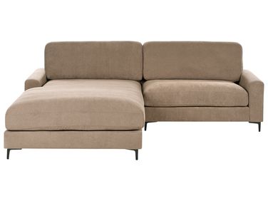 Ecksofa 3-Sitzer MALOY Stoff Braun rechtsseitig
