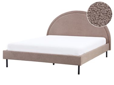 Bed Boucle MARGUT 160 x 200 cm (EU King Size) Taupe