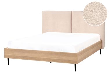 Bett mit Lattenrost Bouclé LIMANTON 140 x 200 cm Beige