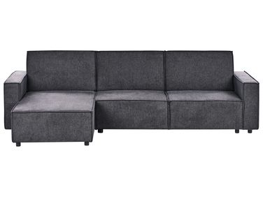 Eckschlafsofa 3-Sitzer ROMEDAL II Stoff Graphitgrau rechtsseitig