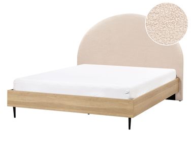 Bett mit Lattenrost Bouclé MILLAY 140 x 200 cm Beige