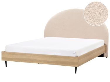 Bett mit Lattenrost Bouclé MILLAY 180 x 200 cm Beige