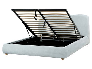 Ottoman Bed BLAGNAC Chenille Light Blue 160 x 200 cm (EU King Size)