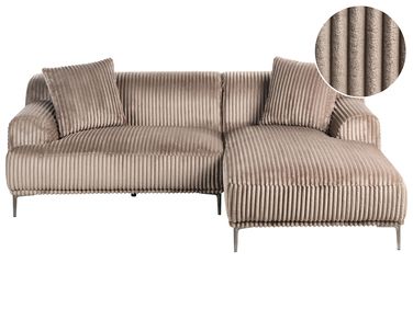 Ecksofa STENUM Cord Hellbraun linksseitig
