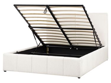Ottoman Bed CASTELNAVET Fabric Off-White 160 x 200 cm (EU King Size)