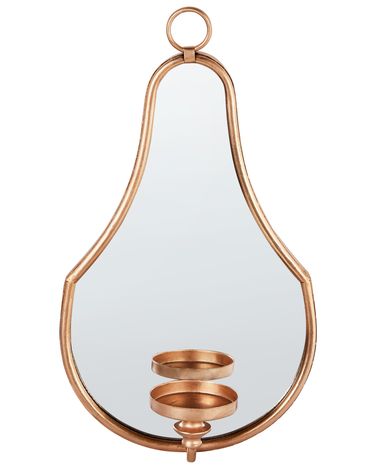 Wall Candle Holder BAZARNES Metal 45 cm Gold