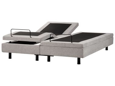 Adjustable Bed without Headboard Fabric DUKE 180 x 200 cm (EU Super King) Light Grey