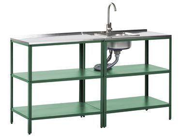 Outdoor-Küche 2er Set mit Spüle VILAMA Grün