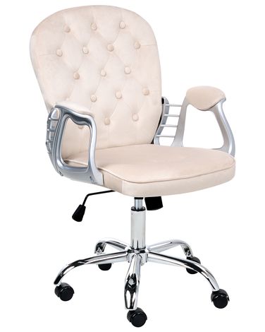 Schreibtischstuhl PRINCESS Samtstoff Beige