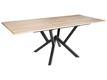 Extending Dining Table ANSELL Light Brown 160/200 cm 90 cm