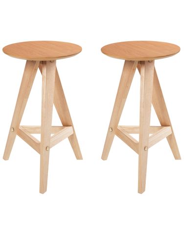 Set mit 2 Barhockern AROMA Holz Hellbraun