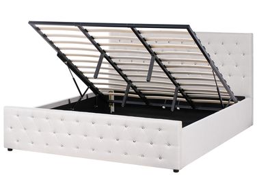 Ottoman Bed AMIENS Fabric Beige 180 x 200 cm (EU Super King)