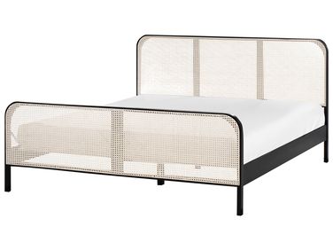 Bett mit Lattenrost Kiefernholz GONFARON 180 x 200 cm Schwarz