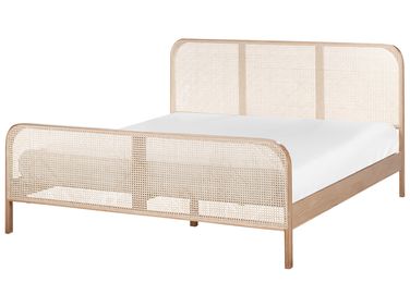 Bett mit Lattenrost Kiefernholz GONFARON 180 x 200 cm Hellbraun