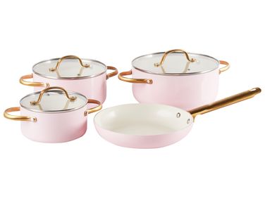 7 Piece Cookware Set ELITE PRO Pastel Pink