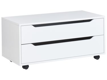 Bathroom Cabinet OSASCO with Wheels 80 cm White
