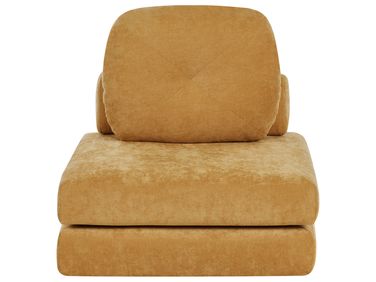 Single Sofa Bed OLDEN Chenille Mustard