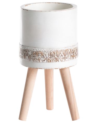 Blumentopf mit Beinen SKIATOS 22 cm Cremeweiß