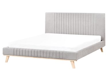 Bed Chenille TALENCE 160 x 200 cm (EU King Size) Light Grey