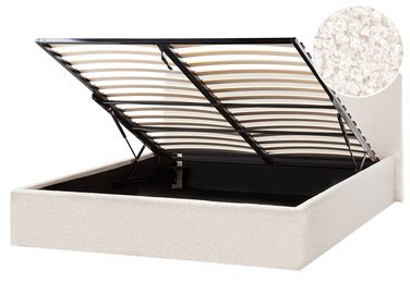 Ottoman Bed ORBEY Boucle Off-White 160 x 200 cm (EU King Size)