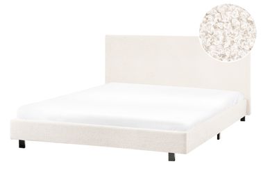 Bed Boucle ALBI 140 x 200 cm (EU Double) Off-White