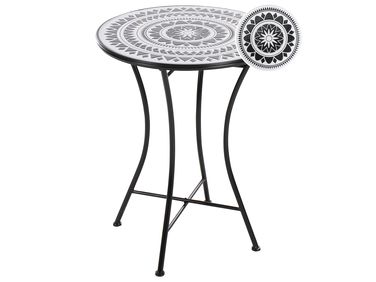 Outdoor Bistrotisch COMISO 60 cm 60 cm Metall Schwarz / Weiß