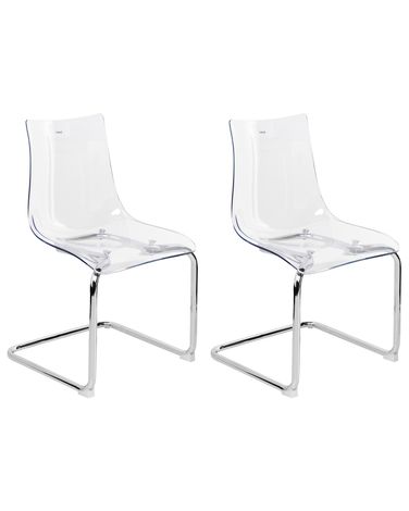 Esszimmerstuhl 2er Set MARSHALL Transparent