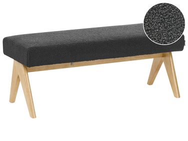 Upholstered Bench TAMRE Boucle Black/ Light Brown