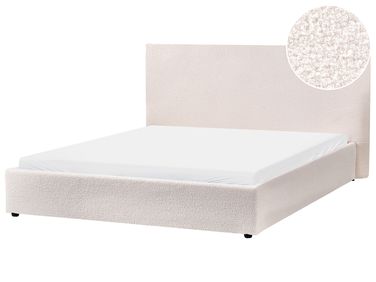 Bed Boucle LAVAUR 160 x 200 cm (EU King Size) Off-White