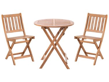 Bistro Set klappbar FEBBIO zertifiziertes Akazienholz Braun