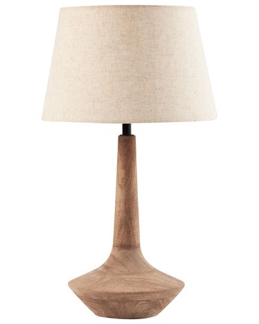 Table Lamp GODAWARI Mango Wood Dark Brown