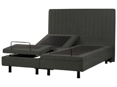 Adjustable Bed Fabric CASTELLAN 160 x 200 cm (EU King Size) Dark Grey