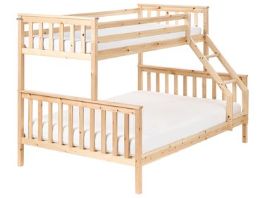 Hochbett Kiefernholz BIERNE 90/140 x 200 cm Hellbraun