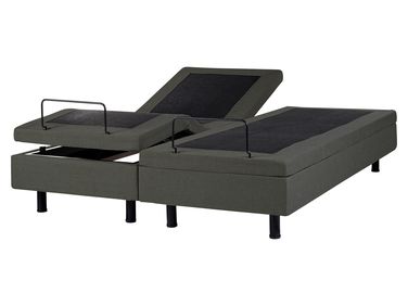 Adjustable Bed without Headboard Fabric CASTELLAN 160 x 200 cm (EU King Size) Dark Grey