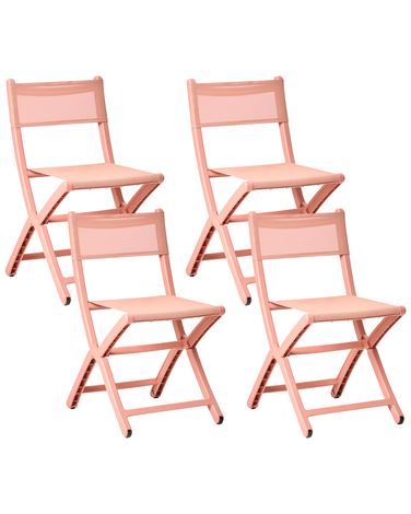 Gartenstuhl 4er Set TALCA klappbar Korallenrot