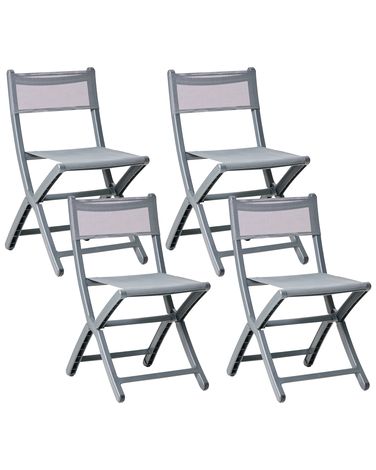 Gartenstuhl 4er Set TALCA Dunkelgrau