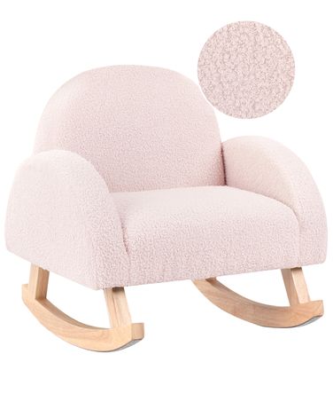 Kids Rocking Chair HUG Boucle Pastel Pink