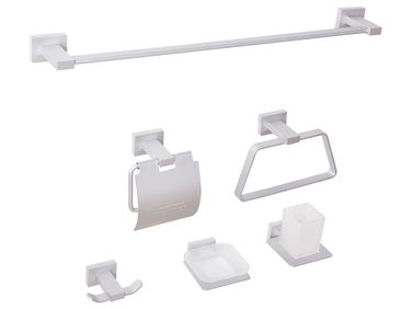 Badezimmerhalter Set 6-teilig RIOHACHA mit Handtuchstangen und -haken Silber