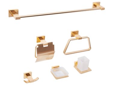 Badezimmerhalter Set 6-teilig RIOHACHA mit Handtuchstangen und -haken Gold
