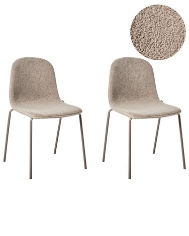 Konferenzstuhl 2er Set LOMA Bouclé Taupe