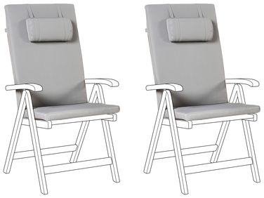 Sitzauflagen 2er Set JAVA/AMANTEA PREMIUM 50 x 71 cm Hellgrau