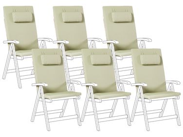 Outdoor Sitzkissen 6er Set JAVA/AMANTEA PREMIUM 50 x 71 cm Grün