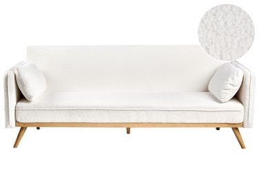Schlafsofa ASAA Bouclé Cremeweiß