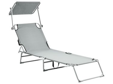 Sonnenliege FOLIGNO mit Relaxfunktion Metall Grau